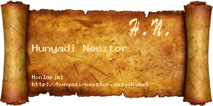 Hunyadi Nesztor névjegykártya